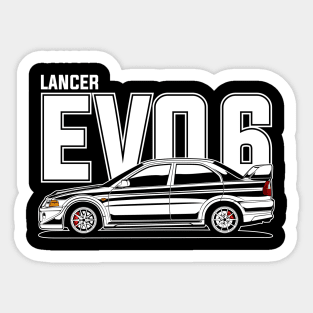 Lancer Evolution VI White Print Sticker